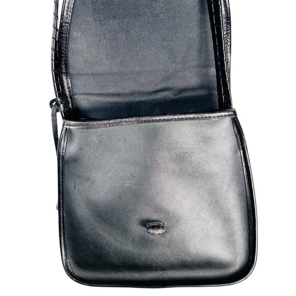 Brighton Collection 90s Turn Lock Shoulder Crossbody Handbag Leather Black - Picture 6 of 9